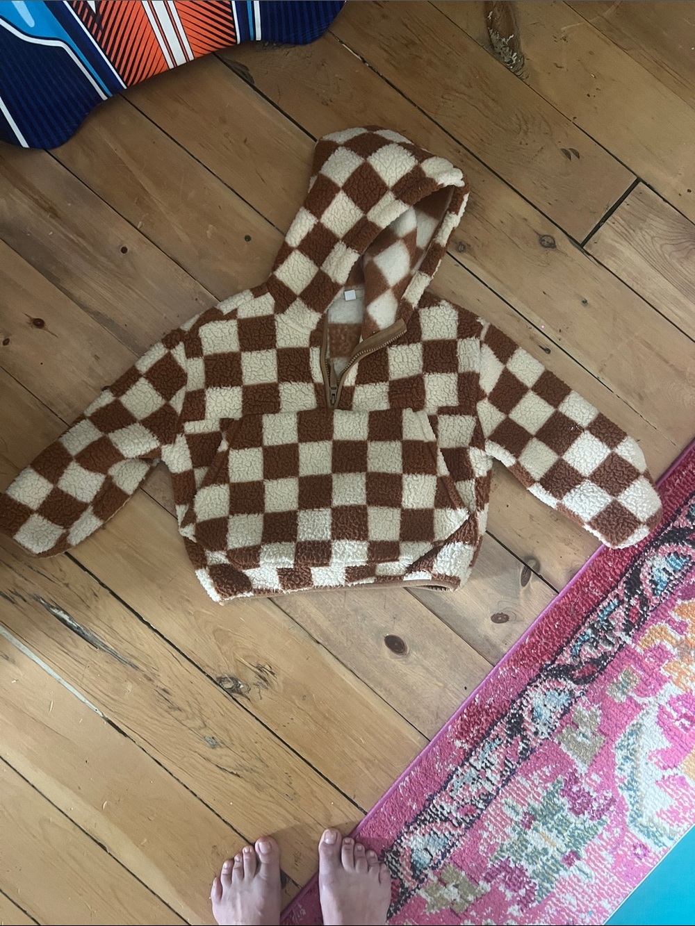 Checkered Gap Fleece Hoodie